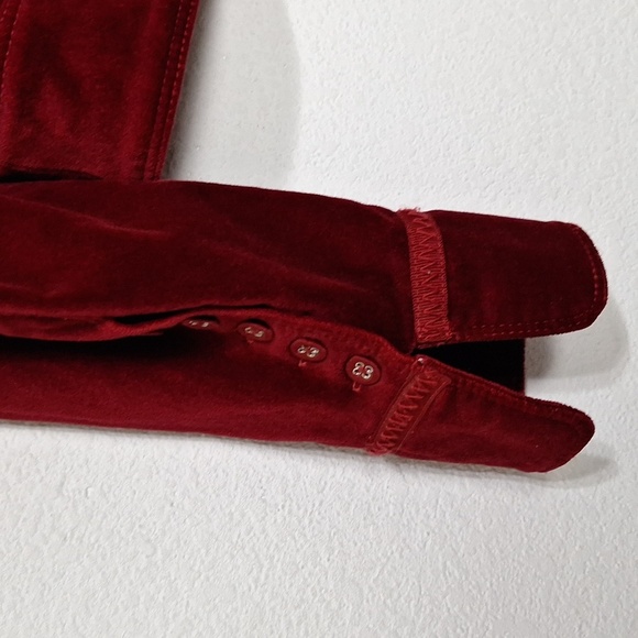 White House Black Market Red Burgundy Romantic Velvet Jacket Approx. Size S - Picture 11 of 14